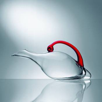 Eisch Dekantierente mit rotem Glashenkel kleines Bild